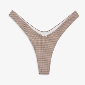 Frankie's Bikinis Brown Checkered Bikini Bottom Size S